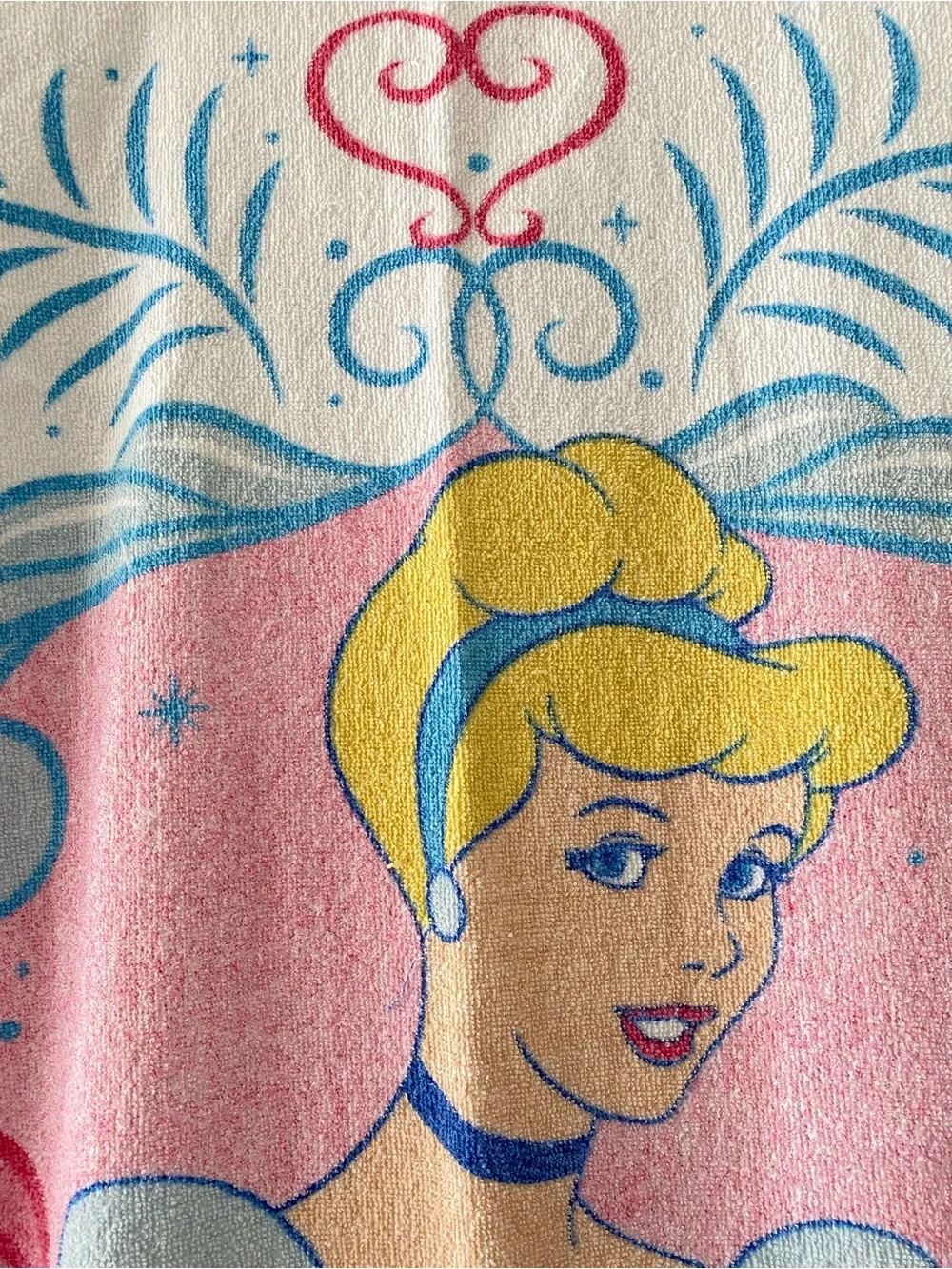 Vintage 90s Franco Disney Cinderella All-Cotton Bath/Beach Towel